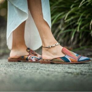 Inkkas Slip On Mules Shoes Women’s 10 Cyprus Colorful Handmade Ethically Sourced